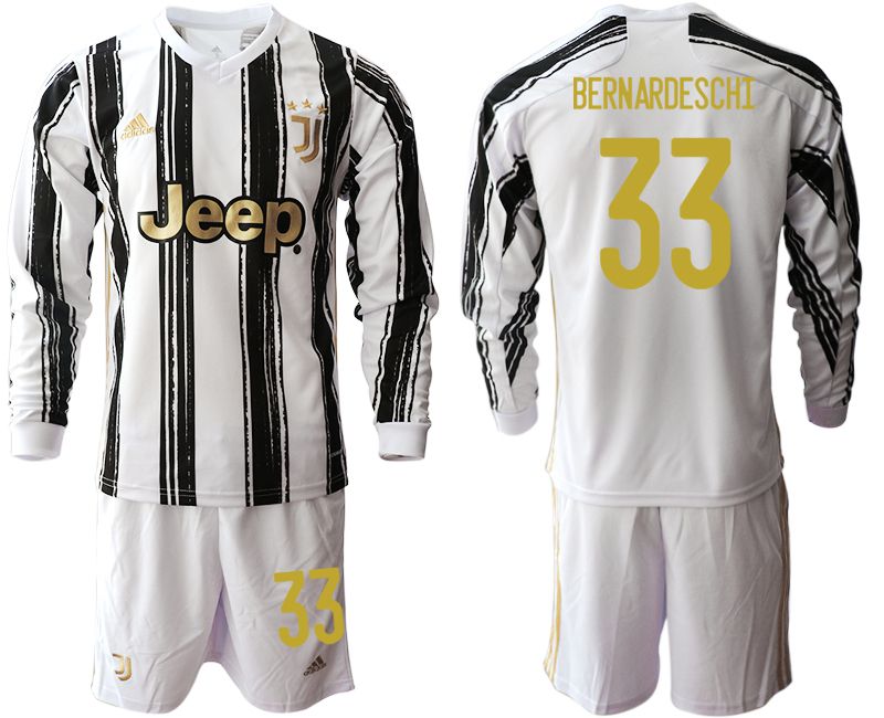 Men 2020-2021 club Juventus home long sleeves #33 white Soccer Jerseys
